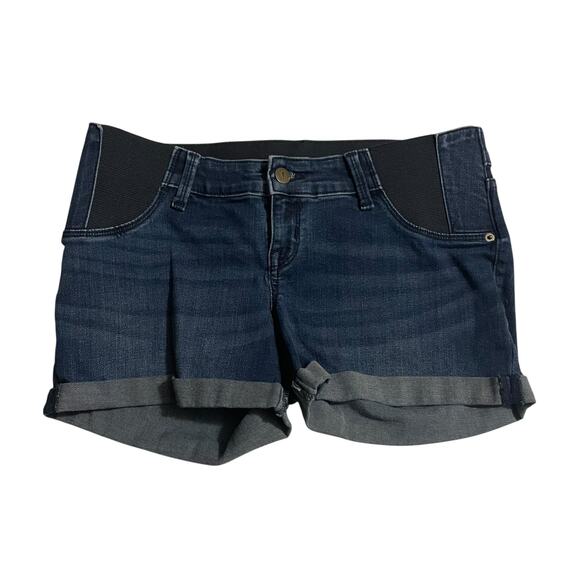 Ingrid & Isabel Womens Size 2 Maternity Jean Shorts Expandable Side Panel Denim - Picture 1 of 9